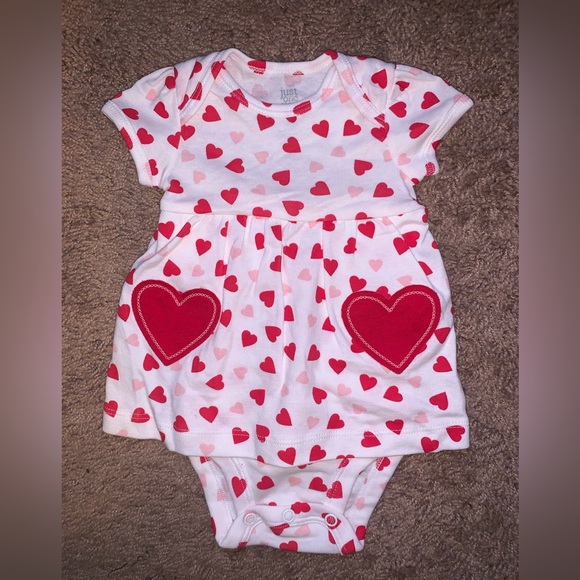 Carter's Other - Carter’s Infant Girl Valentines Red & Pink Hearts Dress